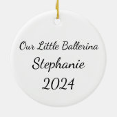 カスタムバレリナパーソナライズされたダンサー セラミックオーナメント (裏面)