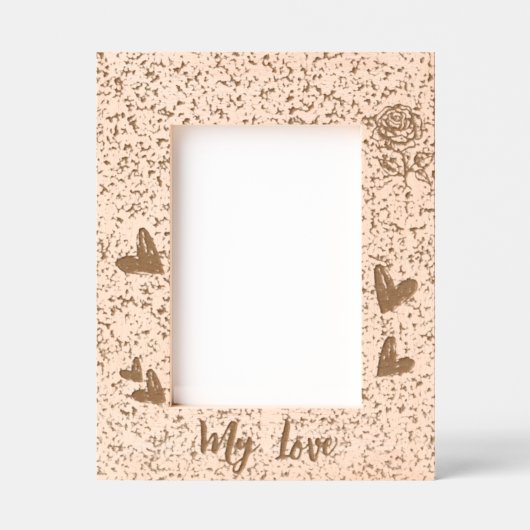 カスタムバレンタインのカップル木彫りフレーム レーザー彫刻フレーム (正面)