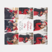 カスタムバレンタインのロマンチックなラブフォトコラージュ フリースブランケット (正面(横))