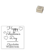 カスタムバレンタインの名前スタンプのエレガントハート ラバースタンプ (押印)