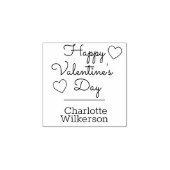 カスタムバレンタインの名前スタンプのエレガントハート ラバースタンプ (インプリント)