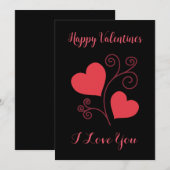 カスタムバレンタインカードミニマルモダンリストシック シーズンカード (正面/裏面)