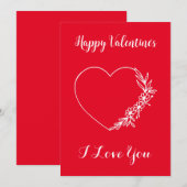 カスタムバレンタインカードミニマルモダンリストシック シーズンカード (正面/裏面)