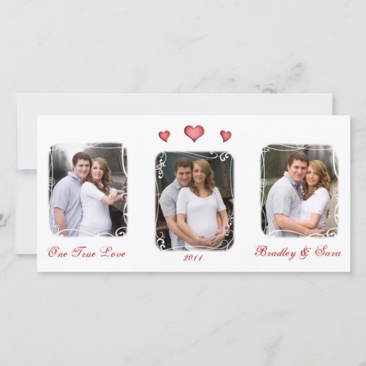 カスタムバレンタインデーのラブフォトカード シーズンカード (正面)