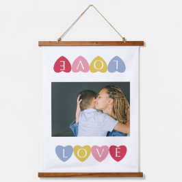 カスタムバレンタインデーのラブフォトコラージュ 吊り下げ型タペストリー