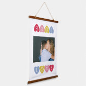 カスタムバレンタインデーのラブフォトコラージュ 吊り下げ型タペストリー (傾斜あり)