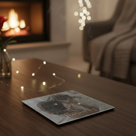 カスタムバレンタインデーのロマンチックなカップルの写真 ガラスコースター