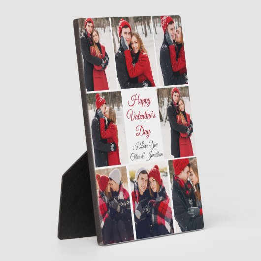 カスタムバレンタインデーのロマンチックなカップルの写真 フォトプラーク (側面)