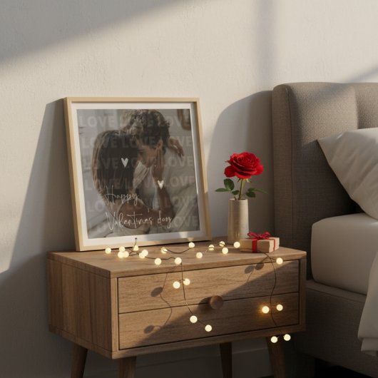 カスタムバレンタインデーのロマンチックなカップルの写真 フォトプリント           