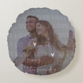 カスタムバレンタインデーのロマンチックなカップルの写真 ラウンドクッション (正面)
