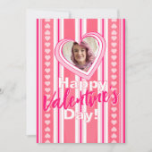 カスタムバレンタインデーストライプズのホリデーカード シーズンカード (正面)