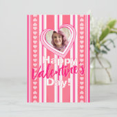 カスタムバレンタインデーストライプズのホリデーカード シーズンカード (スタンド正面)