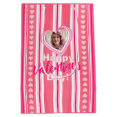 カスタムバレンタインデーストライプズ ミディアムペーパーバッグ (裏面)