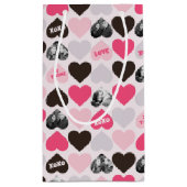 カスタムバレンタインデーハート写真コラージュ スモールペーパーバッグ (裏面)