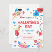 カスタムバレンタインデーパーティの招待状 招待状 (正面/裏面)