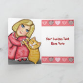 カスタムバレンタインデー猫好きのグリーティングカード シーズンカード (内部)