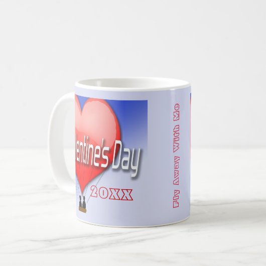 カスタムバレンタインデー遠くにフライW/Meエアバルーン コーヒーマグカップ (正面左)