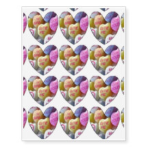 カスタムバレンタインハート一時タトゥー