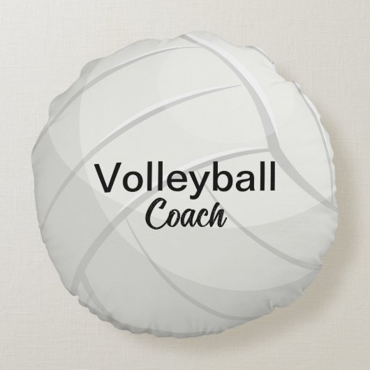 カスタムバレーボールのコーチ記念 ラウンドクッション (裏面)