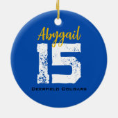 カスタムバレーボールのシニア動揺して年番号 セラミックオーナメント (裏面)