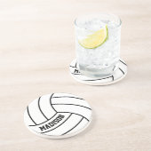 カスタムバレーボールのチーム名または文字おもしろいスポーツ コースター (側面)