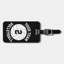 カスタムバレーボールのチーム名、プレイヤー番号、色 ラゲッジタグ