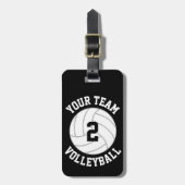 カスタムバレーボールのチーム名、プレイヤー番号、色 ラゲッジタグ (正面縦)