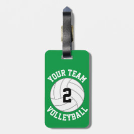 カスタムバレーボールのチーム名、プレイヤー番号、色 ラゲッジタグ