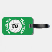 カスタムバレーボールのチーム名、プレイヤー番号、色 ラゲッジタグ (裏面横)