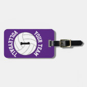 カスタムバレーボールのチーム名、プレイヤー番号、色 ラゲッジタグ (正面横)