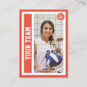 カスタムバレーボールのトレーディングカード（オレンジ赤） コーリングカード (正面)