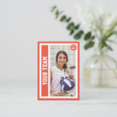 カスタムバレーボールのトレーディングカード（オレンジ赤） コーリングカード (スタンド正面)