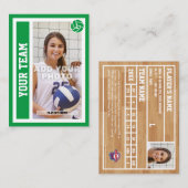 カスタムバレーボールのトレーディングカード(ケリーグリーン) コーリングカード (正面/裏面)