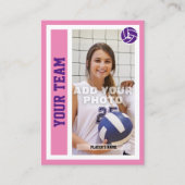 カスタムバレーボールのトレーディングカード（ピンク） コーリングカード (正面)