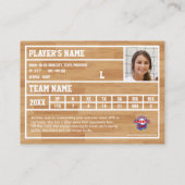 カスタムバレーボールのトレーディングカード（ライトグレー） コーリングカード (裏面)