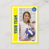 カスタムバレーボールのトレーディングカード(明るい黄色) コーリングカード (正面)