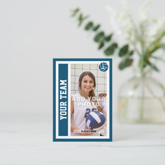 カスタムバレーボールのトレーディングカード(海ブルー) コーリングカード (スタンド正面)