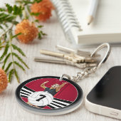 カスタムバレーボールの写真とジャージー番号キーチェーン キーホルダー (正面右)