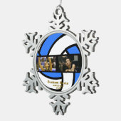 カスタムバレーボールパーソナライズされたフォトオーナメント スノーフレークピューターオーナメント (右)