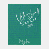 カスタムバレーボール上級やる気を起こさせるタイポグラフィ フリースブランケット (正面)