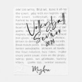 カスタムバレーボール上級やる気を起こさせるタイポグラフィ フリースブランケット (正面)