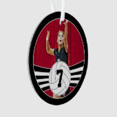 カスタムバレーボール写真&文字クリスマスオーナメント オーナメント (正面)