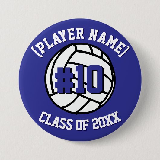 カスタムバレーボール選手とクラス 缶バッジ (正面)
