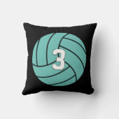 カスタムバレーボール選手の番号とチームカラースポーツ クッション (裏面)