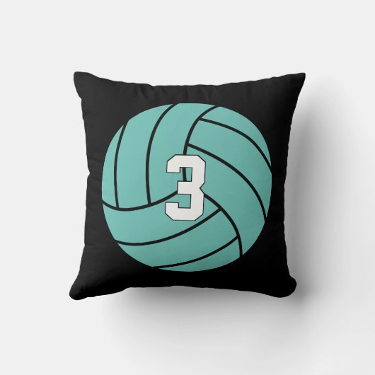 カスタムバレーボール選手の番号とチームカラースポーツ クッション (裏面)