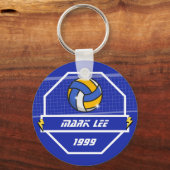 カスタムバレーボール選手チームのキーチェーン キーホルダー (正面)