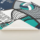 カスタムバレーボール🏐青、ティール(緑がかった色)、グレー、白 シェルパブランケット (3/4)