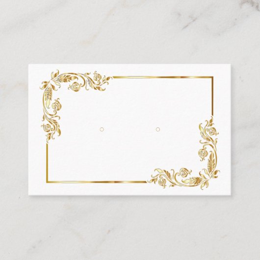 カスタムバロック「金ゴールド」フレームイヤリングディスプレイカード 予約カード (正面)