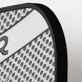 カスタムバンガー危険シルバーパーソナライズされた ピックルボールラケット (左詳細)