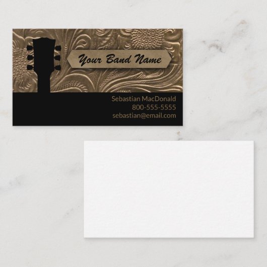 カスタムバンドギターカントリー洋楽ミュージシャン 名刺 (正面/裏面)